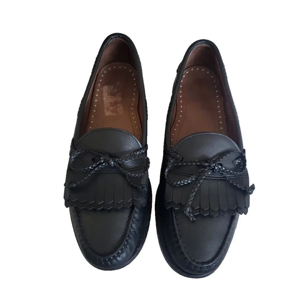 Allen Edmonds Woodstock 11D Chili Black Braided Double Kiltie SlipOn Loafers USA